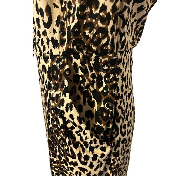 AGB Dress Black & Brown Leopard Print Sheath Dress Size 6 - Picture 4 of 7